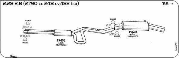 Sigam MA007 - Система випуску ОГ autocars.com.ua