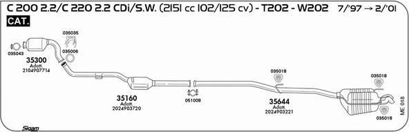 Sigam ME018 - Система випуску ОГ autocars.com.ua