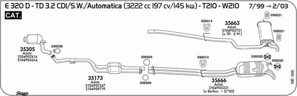 Sigam ME098 - Система випуску ОГ autocars.com.ua