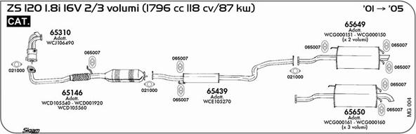 Sigam MG004 - Система випуску ОГ autocars.com.ua