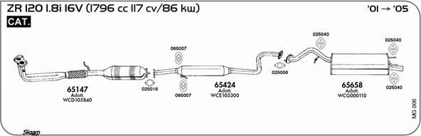 Sigam MG006 - Система випуску ОГ autocars.com.ua