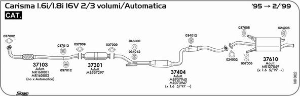 Sigam MI002 - Система випуску ОГ autocars.com.ua