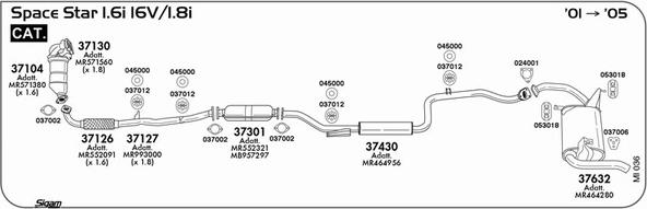 Sigam MI036 - Система випуску ОГ autocars.com.ua