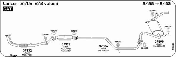 Sigam MI042 - Система випуску ОГ autocars.com.ua