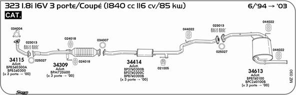 Sigam MZ030 - Система випуску ОГ autocars.com.ua