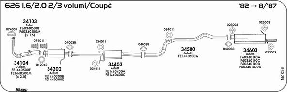Sigam MZ038 - Система випуску ОГ autocars.com.ua