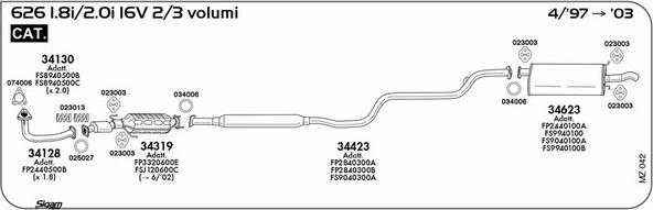 Sigam MZ042 - Система випуску ОГ autocars.com.ua