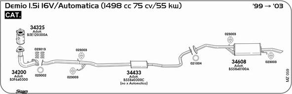 Sigam MZ059 - Система випуску ОГ autocars.com.ua