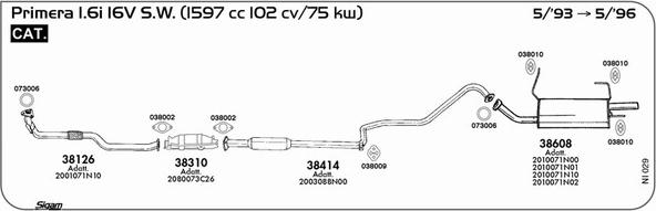 Sigam NI029 - Система випуску ОГ autocars.com.ua