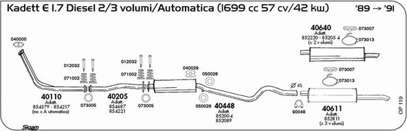 Sigam OP119 - Система випуску ОГ autocars.com.ua