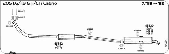 Sigam PE036 - Система випуску ОГ autocars.com.ua