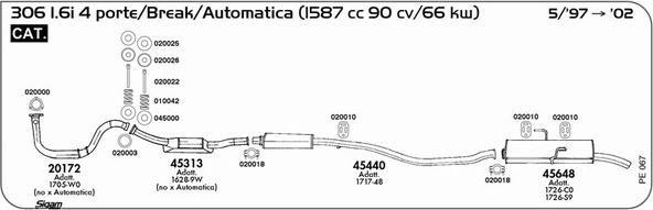 Sigam PE067 - Система випуску ОГ autocars.com.ua