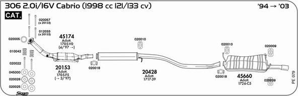 Sigam PE079 - Система випуску ОГ autocars.com.ua