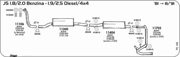 Sigam PE168 - Система випуску ОГ autocars.com.ua