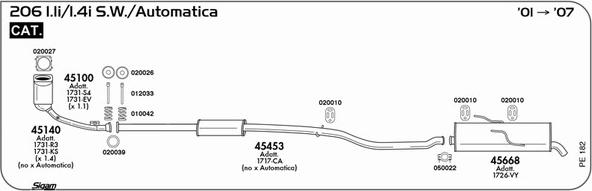 Sigam PE182 - Система випуску ОГ autocars.com.ua