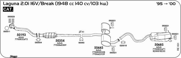 Sigam RE051 - Система випуску ОГ autocars.com.ua