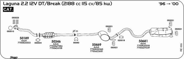 Sigam RE055 - Система випуску ОГ autocars.com.ua