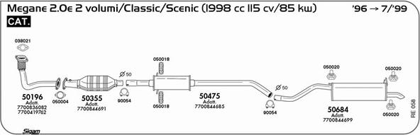 Sigam RE058 - Система випуску ОГ autocars.com.ua