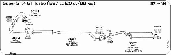 Sigam RE094 - Система випуску ОГ autocars.com.ua