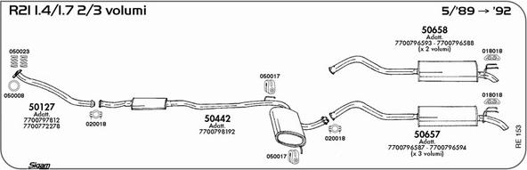 Sigam RE153 - Система випуску ОГ autocars.com.ua