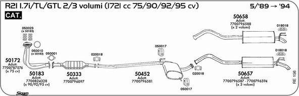 Sigam RE156 - Система випуску ОГ autocars.com.ua