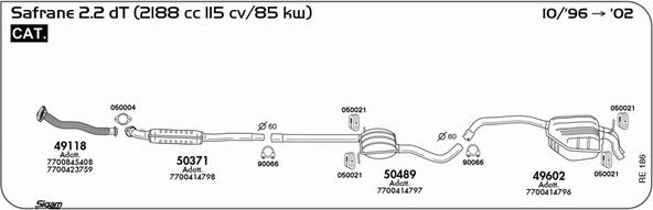 Sigam RE186 - Система випуску ОГ autocars.com.ua