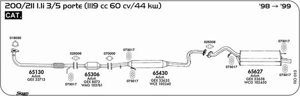 Sigam RO013 - Система випуску ОГ autocars.com.ua