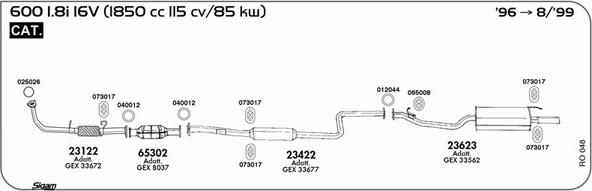 Sigam RO048 - Система випуску ОГ autocars.com.ua