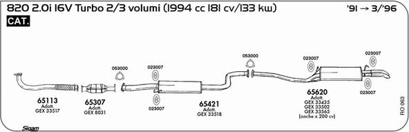 Sigam RO063 - Система випуску ОГ autocars.com.ua