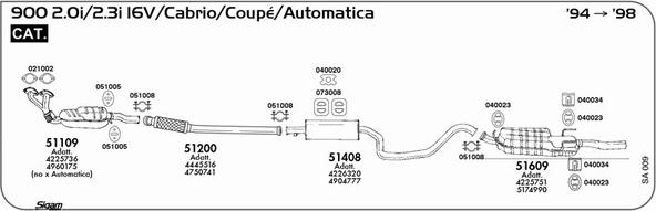 Sigam SA009 - Система випуску ОГ autocars.com.ua