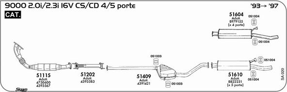 Sigam SA020 - Система випуску ОГ autocars.com.ua