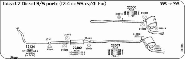 Sigam SE045 - Система випуску ОГ autocars.com.ua