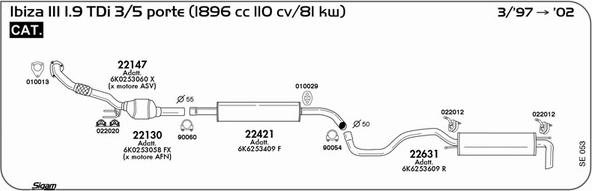 Sigam SE053 - Система випуску ОГ autocars.com.ua