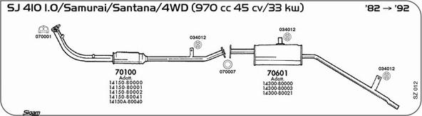 Sigam SZ012 - Система випуску ОГ autocars.com.ua