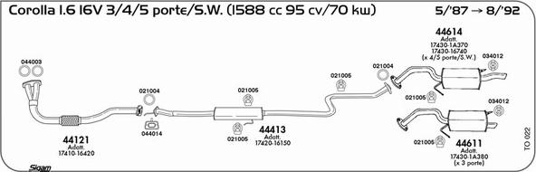 Sigam TO022 - Система випуску ОГ autocars.com.ua