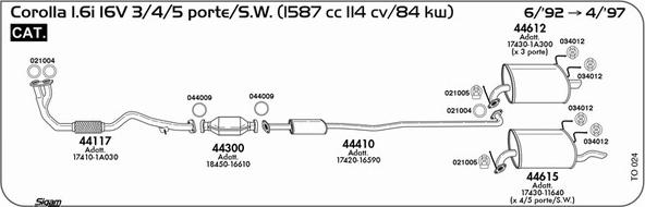 Sigam TO024 - Система випуску ОГ autocars.com.ua