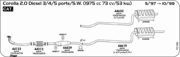 Sigam TO030 - Система випуску ОГ autocars.com.ua