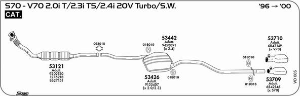 Sigam VO005 - Система випуску ОГ autocars.com.ua