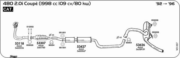 Sigam VO037 - Система випуску ОГ autocars.com.ua