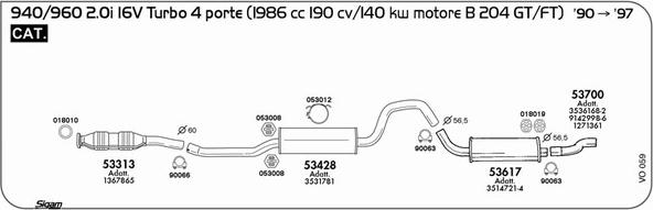 Sigam VO059 - Система випуску ОГ autocars.com.ua
