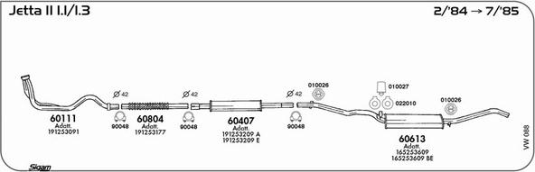 Sigam VW088 - Система випуску ОГ autocars.com.ua