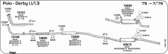 Sigam VW148 - Система випуску ОГ autocars.com.ua