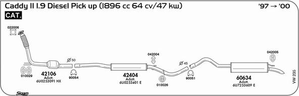 Sigam VW235 - Система випуску ОГ autocars.com.ua