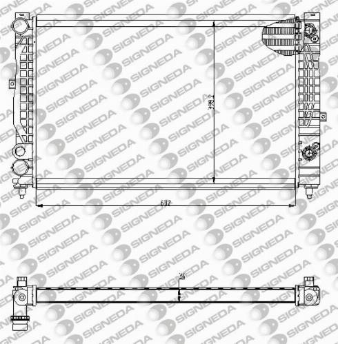 Signeda RA60499A - Радиатор, охлаждение двигателя avtokuzovplus.com.ua