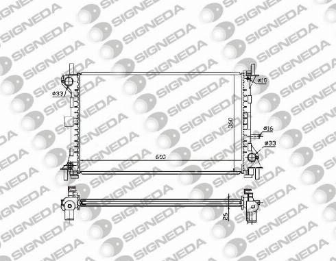 Signeda RA62052Q - Радіатор, охолодження двигуна autocars.com.ua