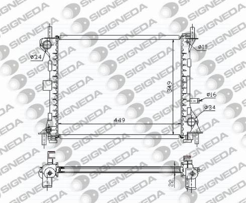 Signeda RA62074A - Радиатор, охлаждение двигателя avtokuzovplus.com.ua