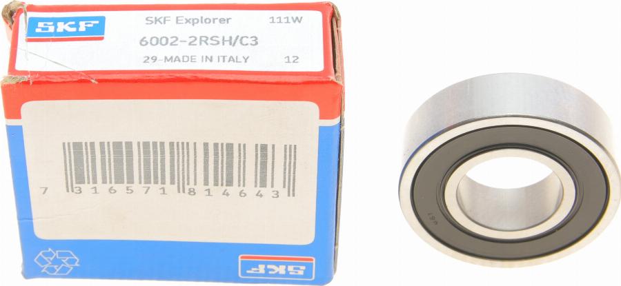 SKF 6002-2RSH/C3 - Підшипник autocars.com.ua