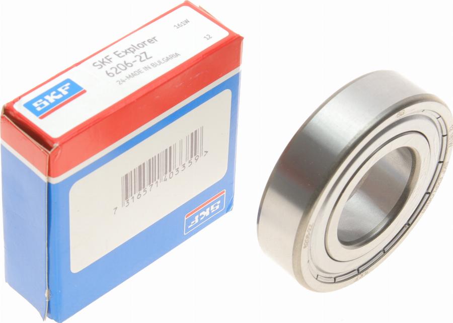 SKF 6206-2Z - Підшипник, вал вентилятора - охолодження мотора autocars.com.ua