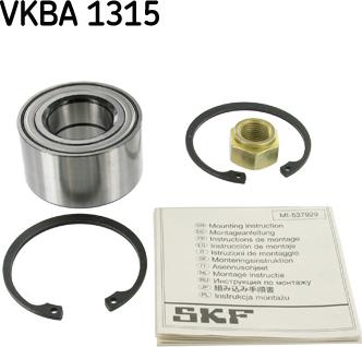 SKF VKBA 1315 - Комплект підшипника маточини колеса autocars.com.ua