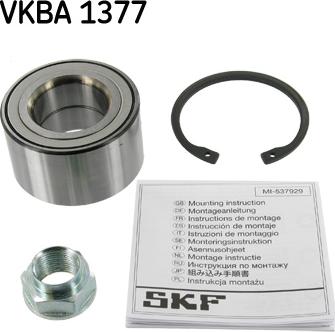 SKF VKBA 1377 - Комплект підшипника маточини колеса autocars.com.ua